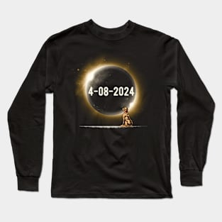 Total Solar Eclipse Dog April 8 2024 Totality Dog Long Sleeve T-Shirt